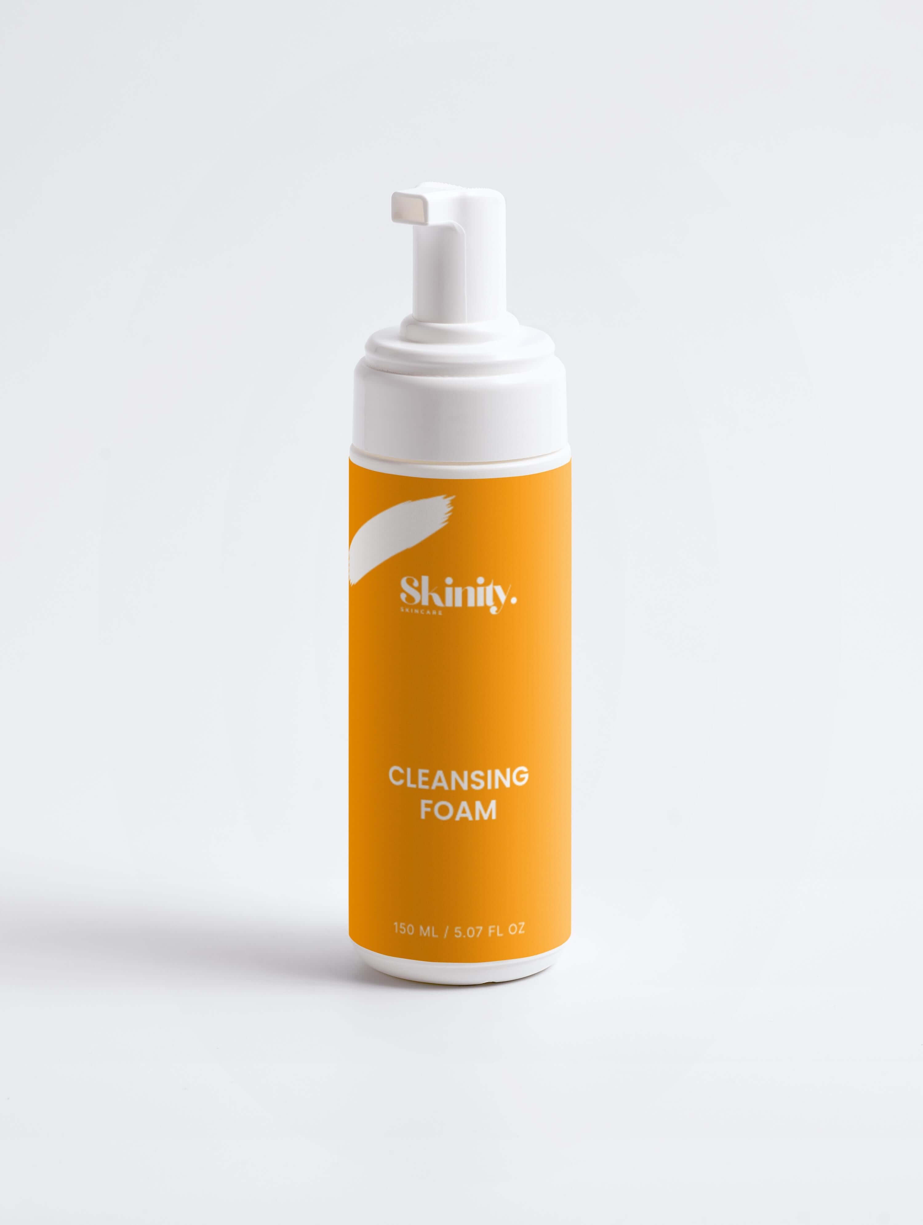 Cleansing Foam for all skincare in a sleek pump bottle, ideal for gentle skin purification and removing impurities.