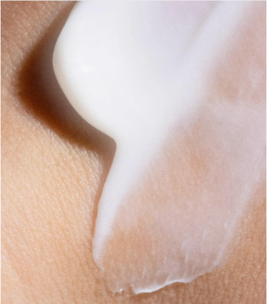 Close-up of Ceramide Barrier Night Cream for all Skin Types applied on skin, showcasing its smooth, moisturizing texture.